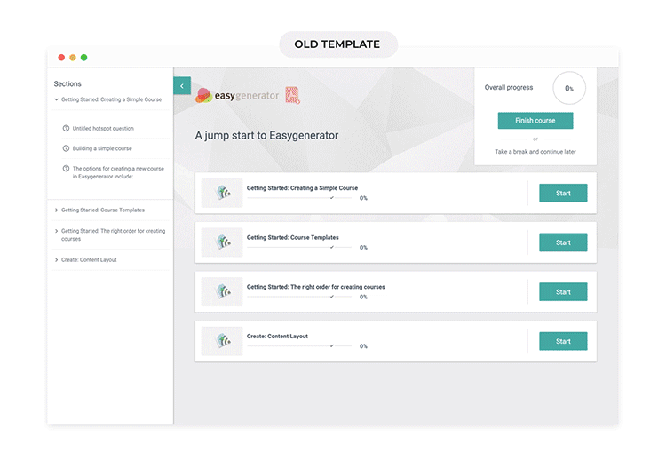 How to reduce the size of elements in an easygenerator template