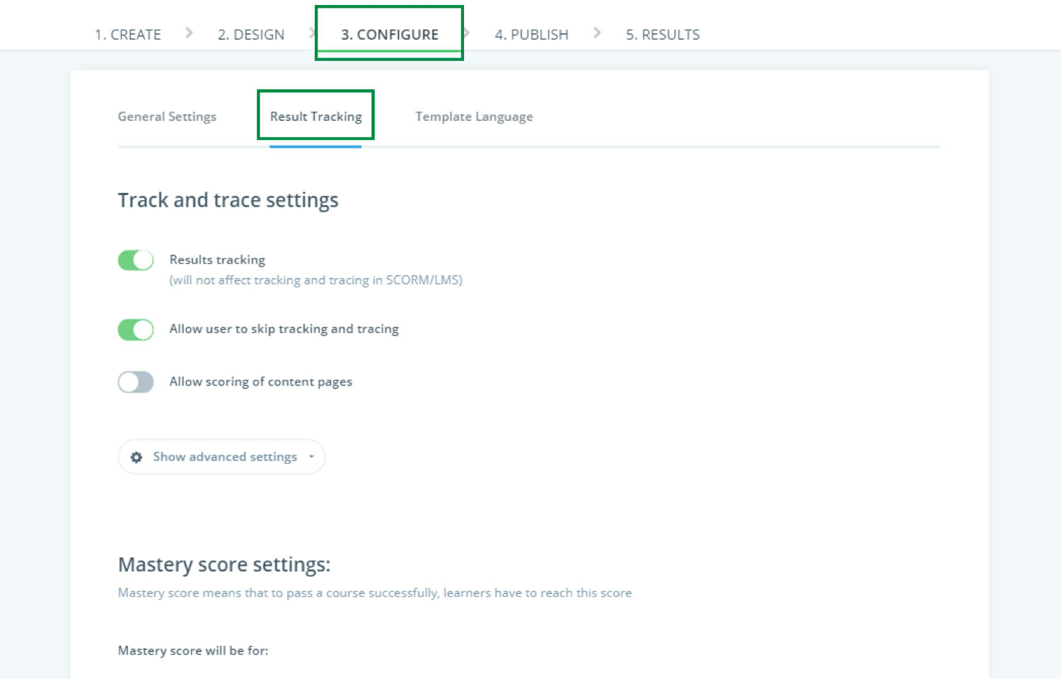 User tracking in Easygenerator