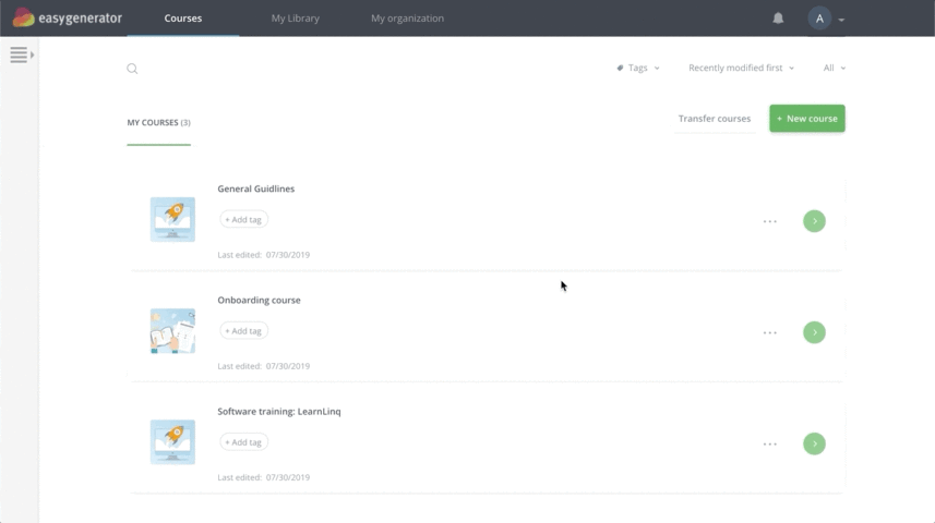 Transfer your media library with Easygenerator