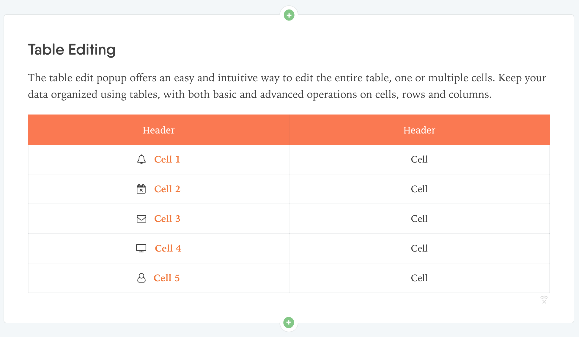 Table editing