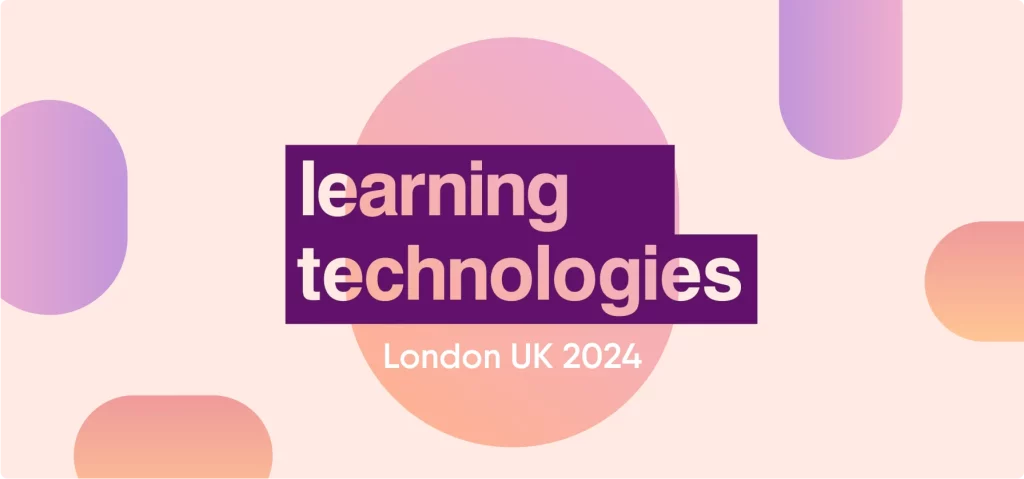 Banner per un evento sulle tecnologie di apprendimento a Londra, Regno Unito, previsto per il 2024.
