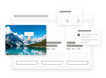 Online training platform with mountain landscape background and interface elements.